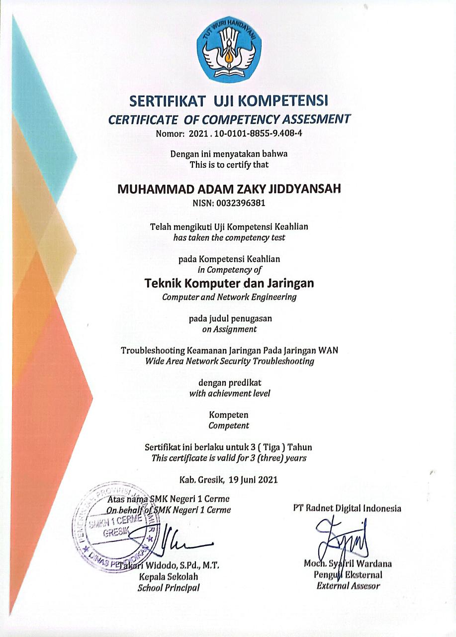 Competency Assessment Certificate